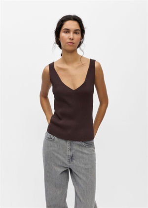Kuni thess sl singlet knit top Seal Brown Object 